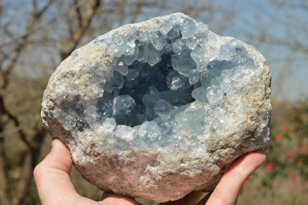 Natural Blue Celestite Geode Specimen x 1 From Sakoany, Madagascar - TopRock
