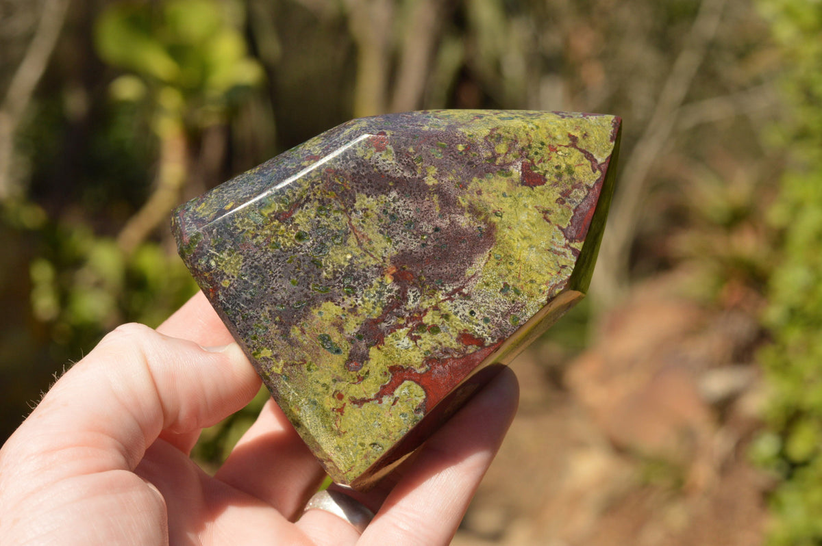 Polished Bastite (Epidote & Piedmontite) Dragon Blood Stone Points x 3 From Tshipise, South Africa - TopRock