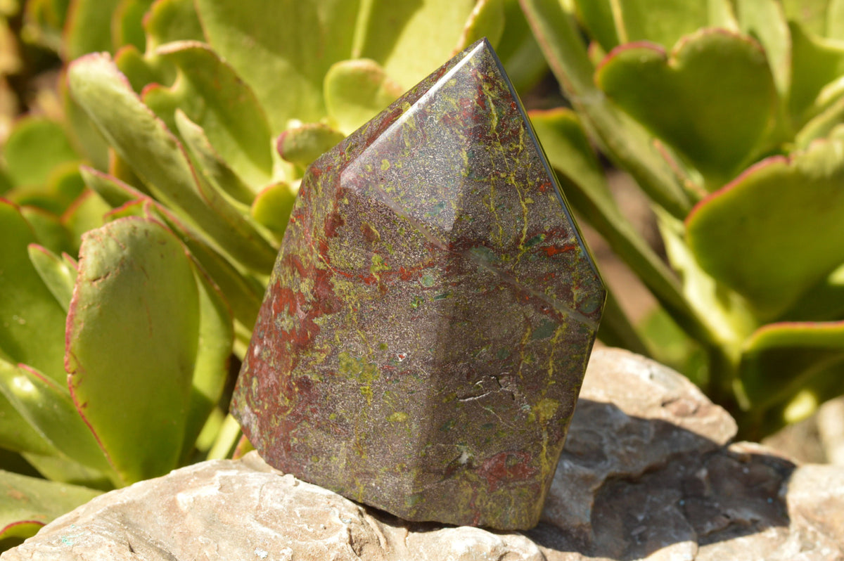 Polished Bastite (Epidote & Piedmontite) Dragon Blood Stone Points x 3 From Tshipise, South Africa - TopRock
