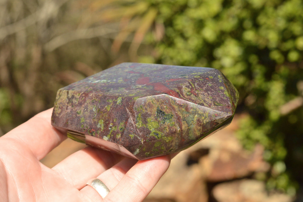 Polished Bastite (Epidote & Piedmontite) Dragon Blood Stone Points x 3 From Tshipise, South Africa - TopRock