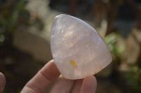 Polished Gemmy Rose Quartz Standing Free Forms x 6 From Ambatondrazaka, Madagascar - Toprock Gemstones and Minerals