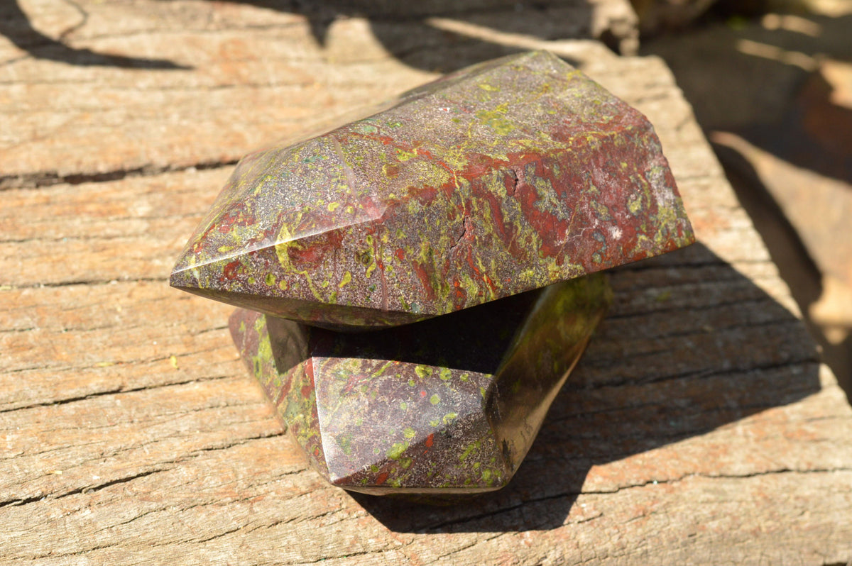 Polished Bastite (Epidote & Piedmontite) Dragon Blood Stone Points x 3 From Tshipise, South Africa - TopRock