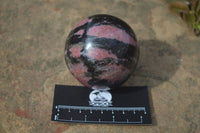 Polished Rhodonite Spheres x 2 From Ambindavato, Madagascar - Toprock Gemstones and Minerals