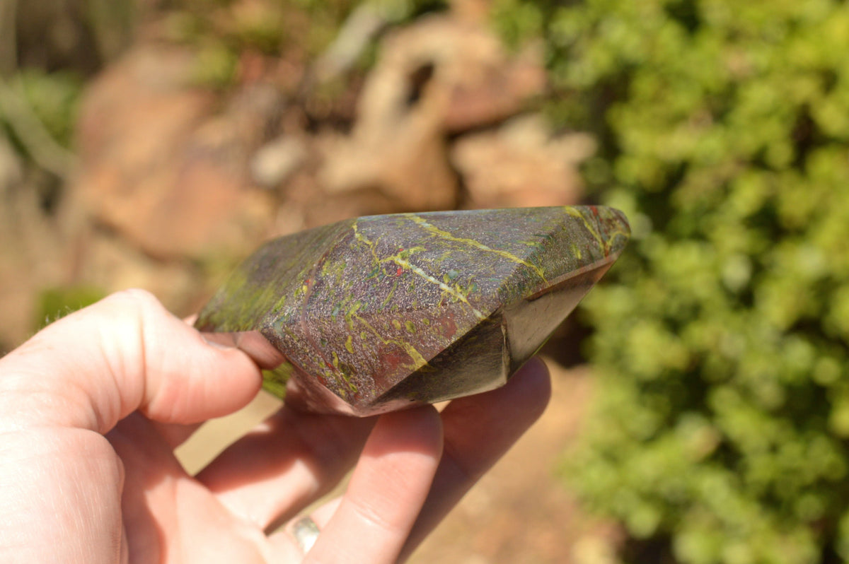Polished Bastite (Epidote & Piedmontite) Dragon Blood Stone Points x 3 From Tshipise, South Africa - TopRock