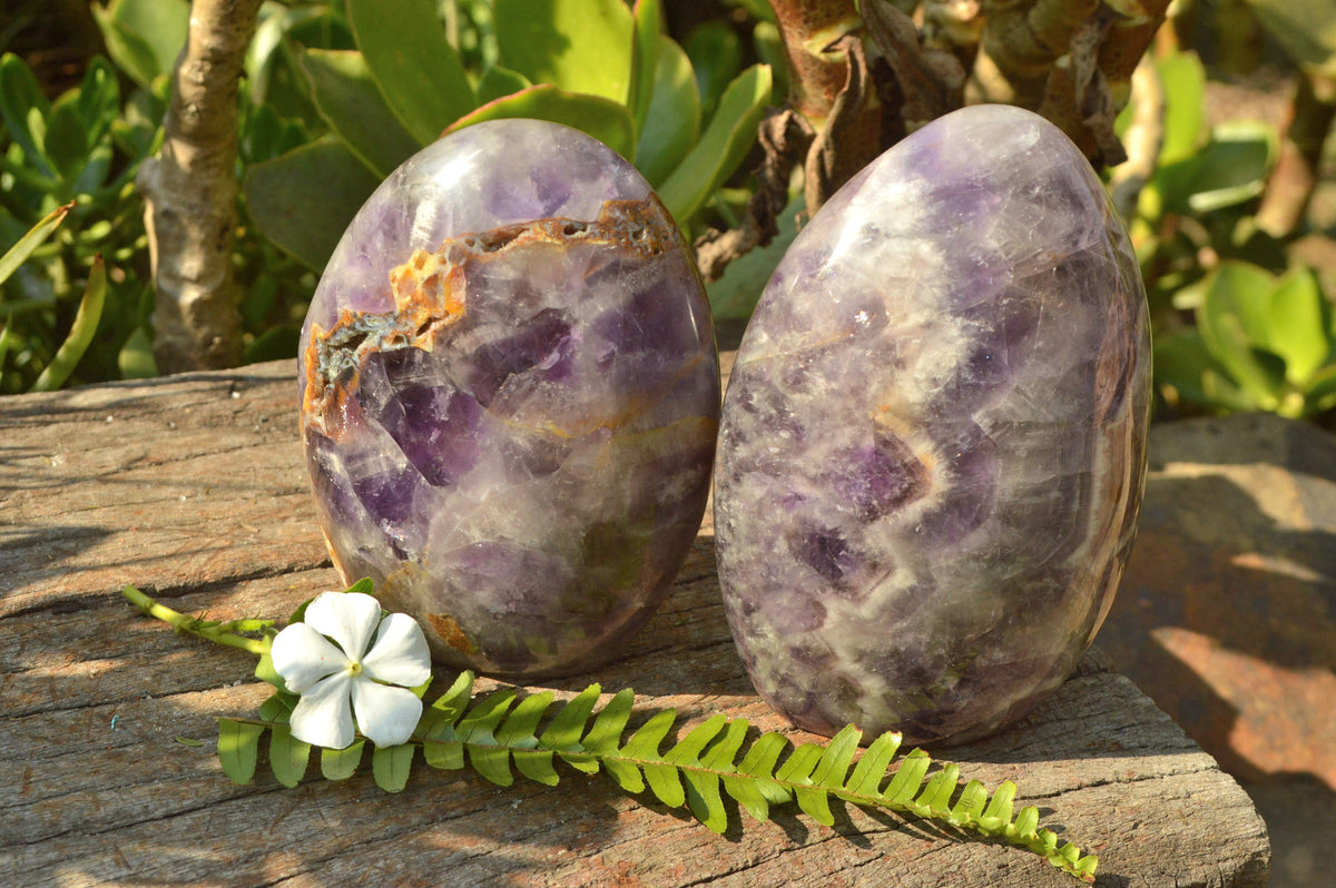 Polished Flower Dream Amethyst Standing Free Forms x 3 From Madagascar - TopRock