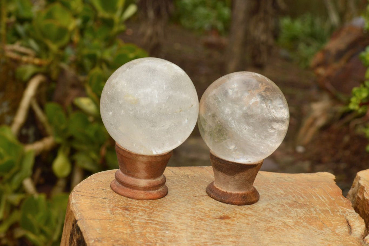 Polished Clear Quartz Crystal Balls / Spheres x 4 From Madagascar - TopRock