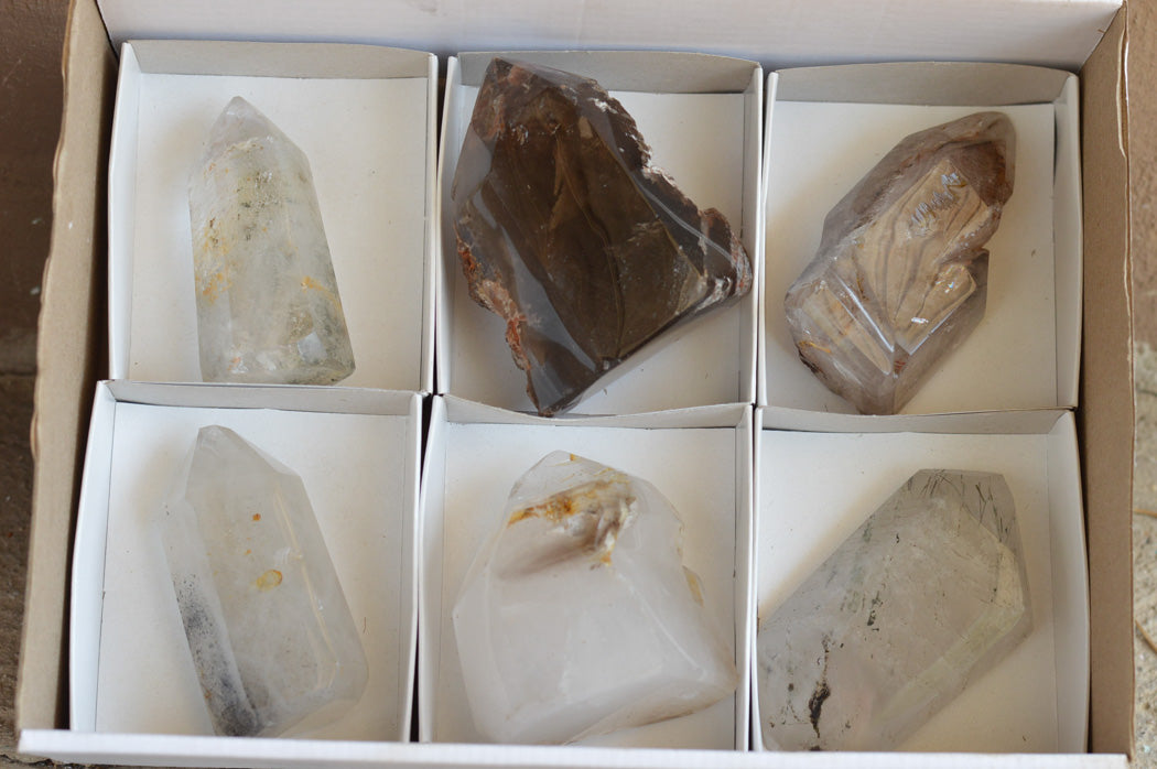 Polished Stunning Mixed Selection Of Quartz Crystals x 6 From Madagascar - TopRock