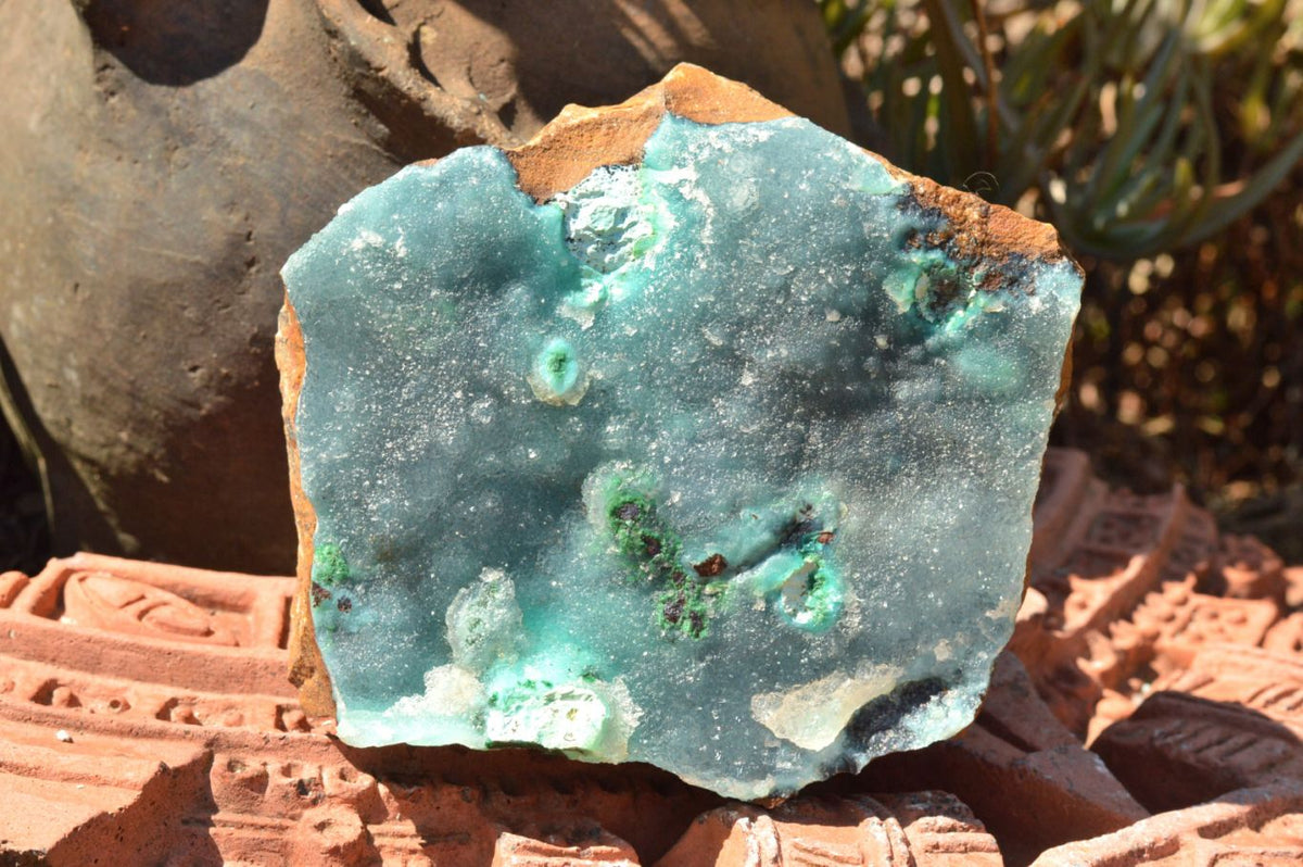 Natural Drusy Chrysocolla Dolomite Specimens x 2 From Likasi, Congo - TopRock