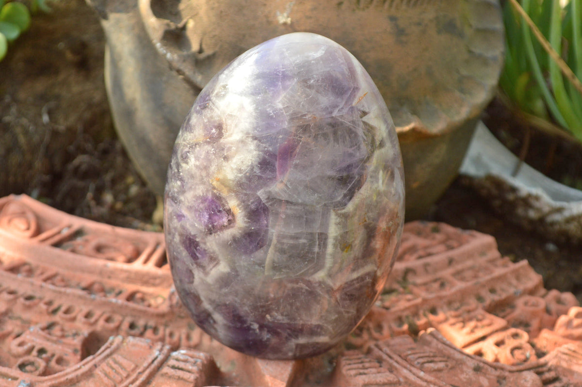 Polished Flower Dream Amethyst Standing Free Forms x 3 From Madagascar - TopRock