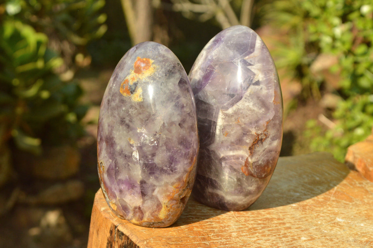 Polished Flower Dream Amethyst Standing Free Forms x 3 From Madagascar - TopRock