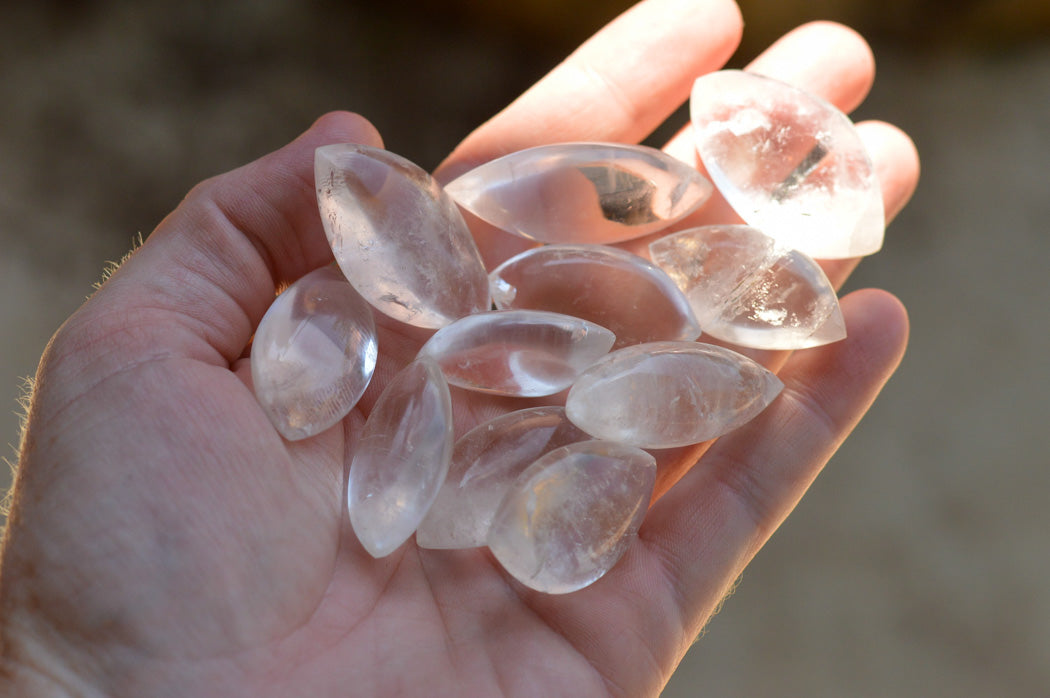 Polished Semi Optic Quartz Angel Tears x 35 From Madagascar - TopRock
