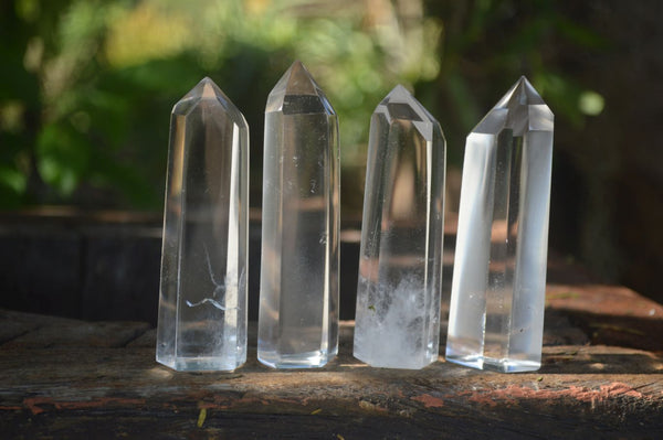 Polished Optic Clear Quartz Points  x 6 From Madagascar - Toprock Gemstones and Minerals 