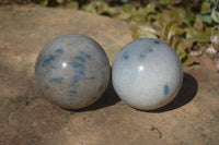 Polished Blue Spotted Spinel Quartz Spheres x 5 From Madagascar - Toprock Gemstones and Minerals