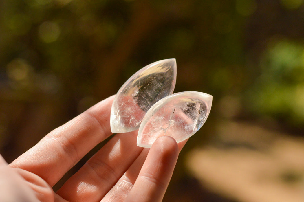 Polished Semi Optic Quartz Angel Tears x 35 From Madagascar - TopRock