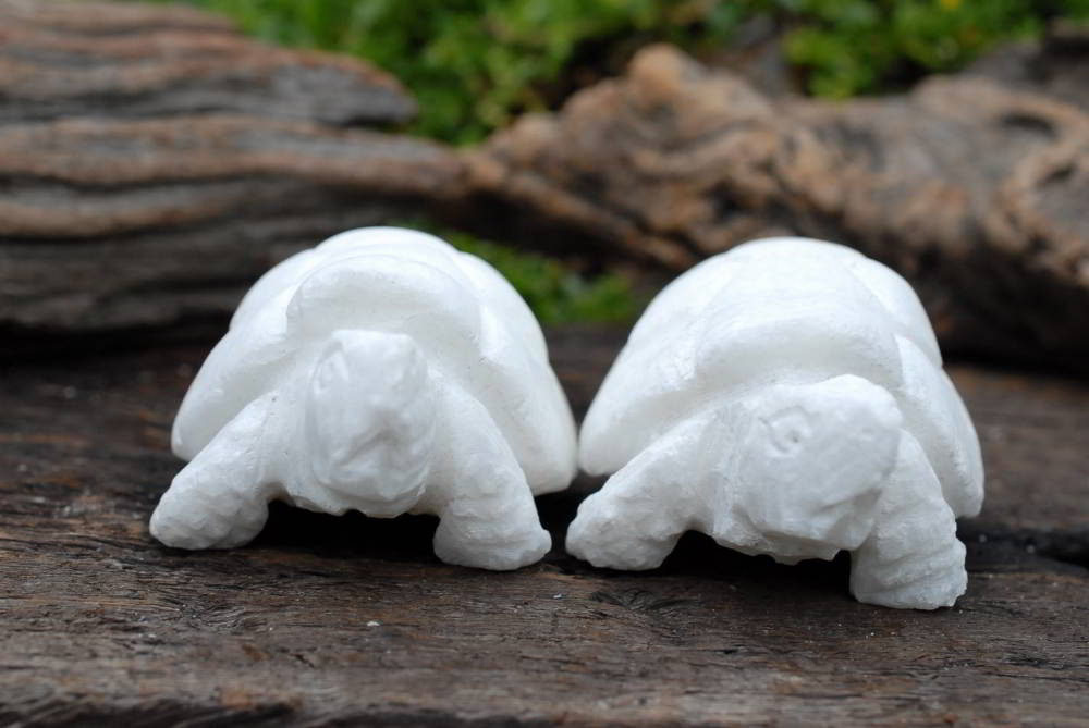 Polished Hand Carved Marble Tortoises x 4 From Zimbabwe - TopRock