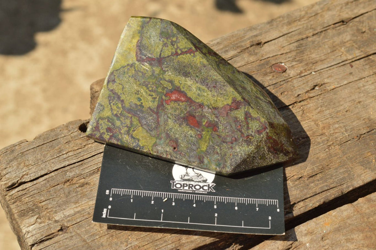 Polished Bastite (Epidote & Piedmontite) Dragon Blood Stone Points x 4 From Tshipise, South Africa - TopRock