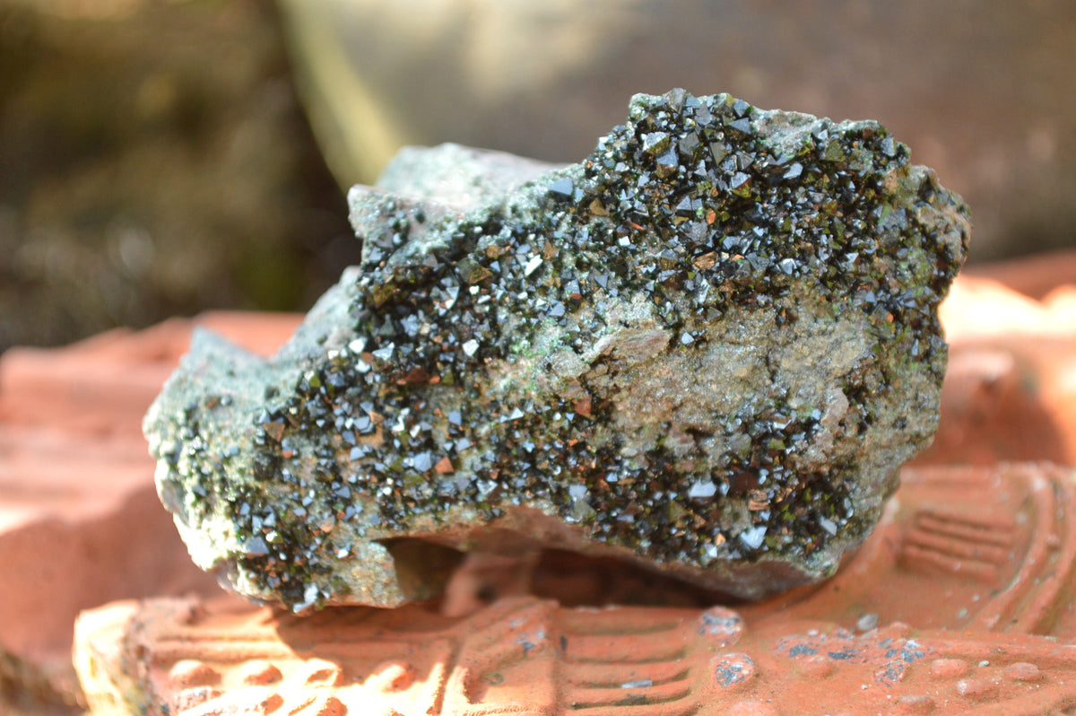 Natural Rare Copper Phosphate Libethenite On Dolomite Clusters x 3 From Shituru, Congo - TopRock