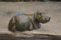 Polished Green Verdite Hippo Carvings  x 3 From Zimbabwe - Toprock Gemstones and Minerals