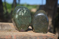 Polished Fluorescent Ruby Corundum In Chrome Verdite Free Forms x 4 From Zimbabwe - Toprock Gemstones and Minerals