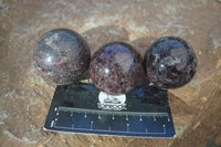 Polished Red Pyrope Garnet Matrix Spheres  x 6 From Madagascar - Toprock Gemstones and Minerals