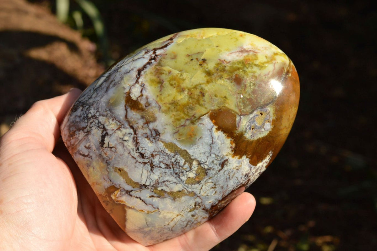 Polished Lovely Pair Of Green Opal Standing Free Forms x 2 From Antsirabe, Madagascar - TopRock