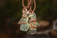 Polished  Copper Wire Wrapped Soapstone Eagle Pendants x 6 From Zimbabwe - Toprock Gemstones and Minerals