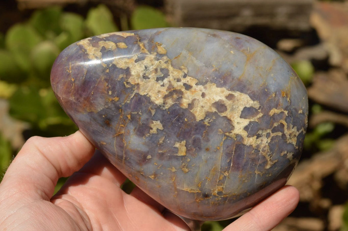 Polished Rare Violet "Sugi" Rose Quartz Standing Free Forms x 2 From Ambatondrazaka, Madagascar - TopRock