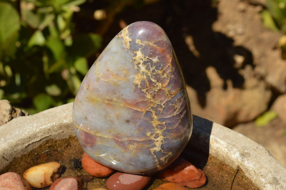 Polished Rare Violet "Sugi" Rose Quartz Standing Free Forms x 2 From Ambatondrazaka, Madagascar - TopRock