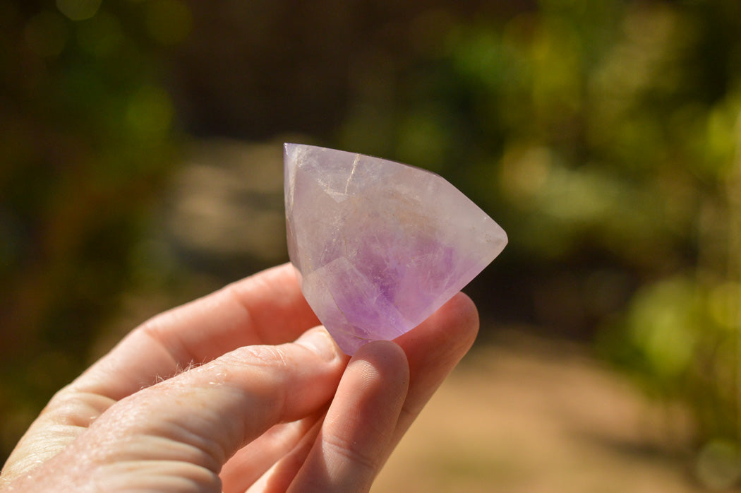 Polished Amethyst Window Quartz Crystals x 12 From Ankazobe, Madagascar - TopRock