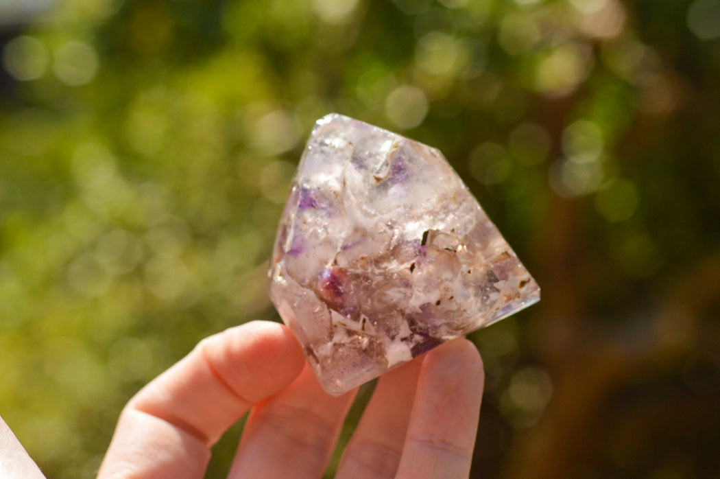 Polished Amethyst Window Quartz Crystals x 12 From Ankazobe, Madagascar - TopRock