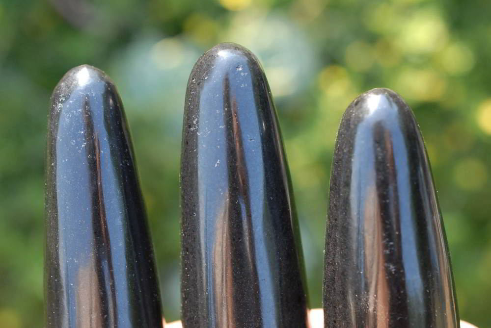 Polished Black Basalt Massage Wands & Points x 7 From Madagascar - TopRock