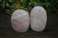 Polished Pink Rose Quartz Standing Free Forms x 2 From Antsirabe, Madagascar - Toprock Gemstones and Minerals