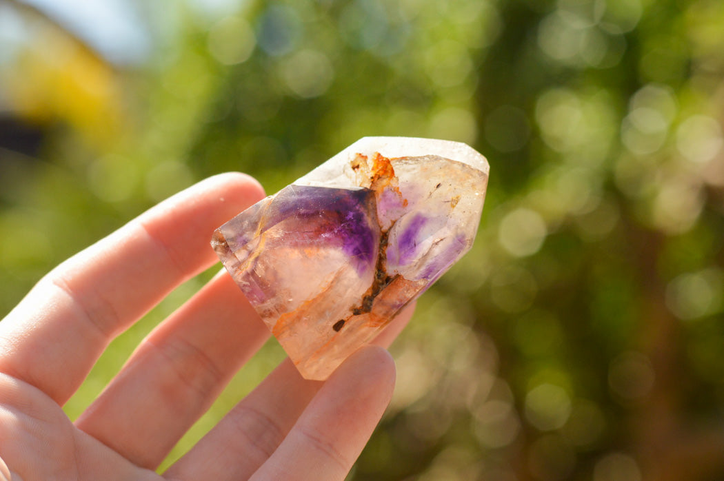 Polished Amethyst Window Quartz Crystals x 12 From Ankazobe, Madagascar - TopRock