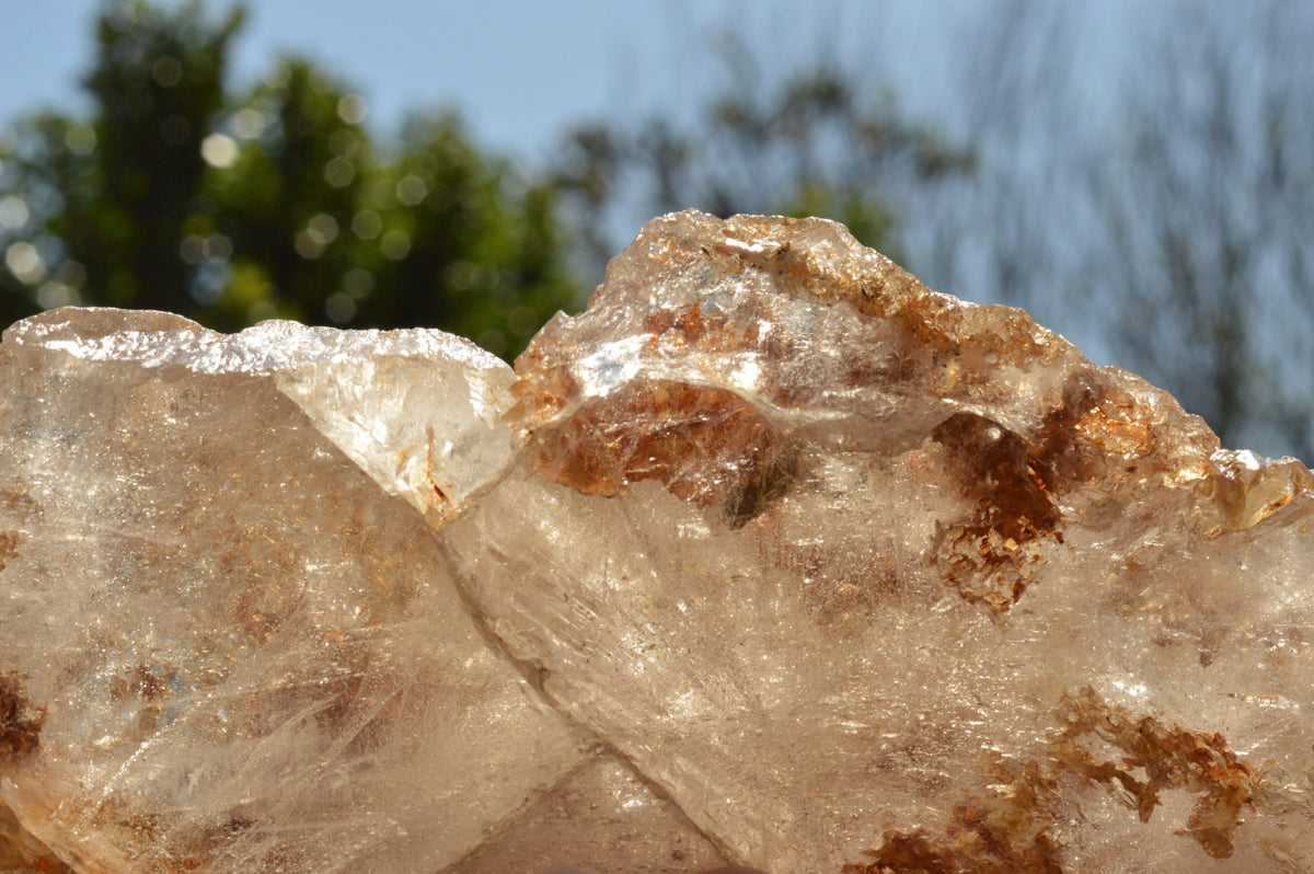 Polished Groovy Etched "Ice" Quartz Crystals With Green Chlorite & Brown Laterite Inclusions x 2 From Zimbabwe - TopRock