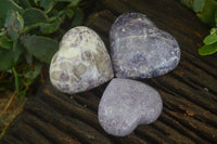 Polished Purple Lepidolite  Hearts  x 6 From Madagascar - Toprock Gemstones and Minerals