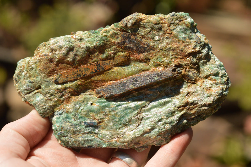 Natural Green Fuchsite With Blue Kyanite Crystals x 6 From Zimbabwe - TopRock