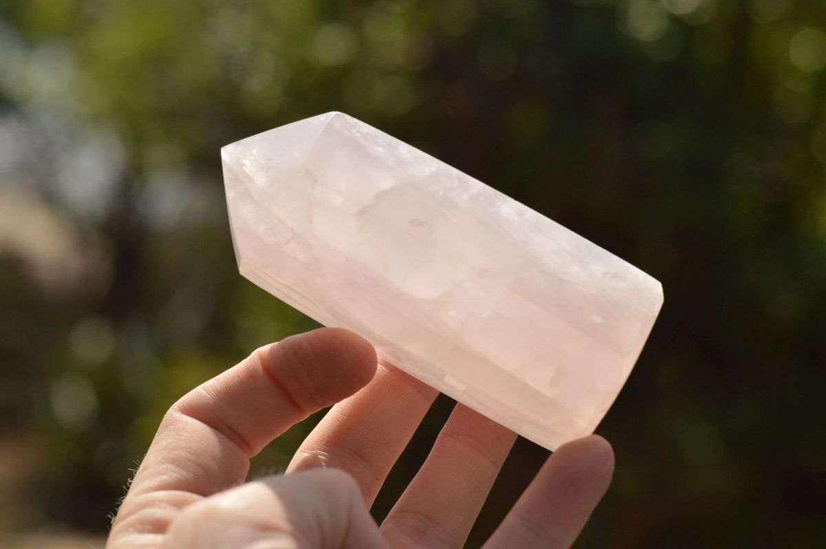 Polished Light Pink Stunning Rose Quartz Points x 4 From Ambatondrazaka, Madagascar - TopRock