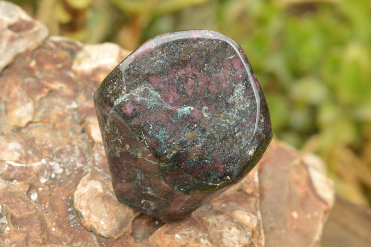 Polished Fluorescent Ruby Corundum In Chrome Verdite Free Forms x 4 From Zimbabwe - TopRock