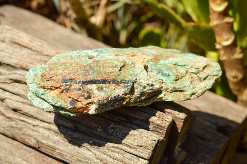Natural Green Fuchsite With Blue Kyanite Crystals x 6 From Zimbabwe - TopRock
