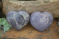 Polished Purple Lepidolite  Hearts  x 6 From Madagascar - Toprock Gemstones and Minerals