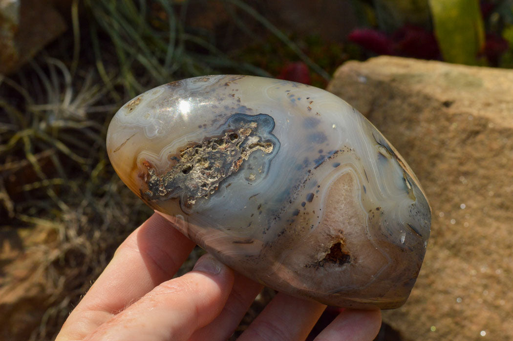Polished Stunning Dendritic Agate Standing Free Forms x 3 From Moralambo, Madagascar - TopRock