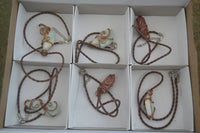 Polished Mixed Copper Wire Wrapped Jewellery Pendants x 6 From Congo - Toprock Gemstones and Minerals