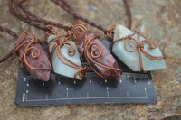 Polished Mixed Copper Wire Wrapped Jewellery Pendants x 6 From Congo - Toprock Gemstones and Minerals