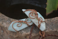 Polished Mixed Copper Wire Wrapped Jewellery Pendants x 6 From Congo - Toprock Gemstones and Minerals