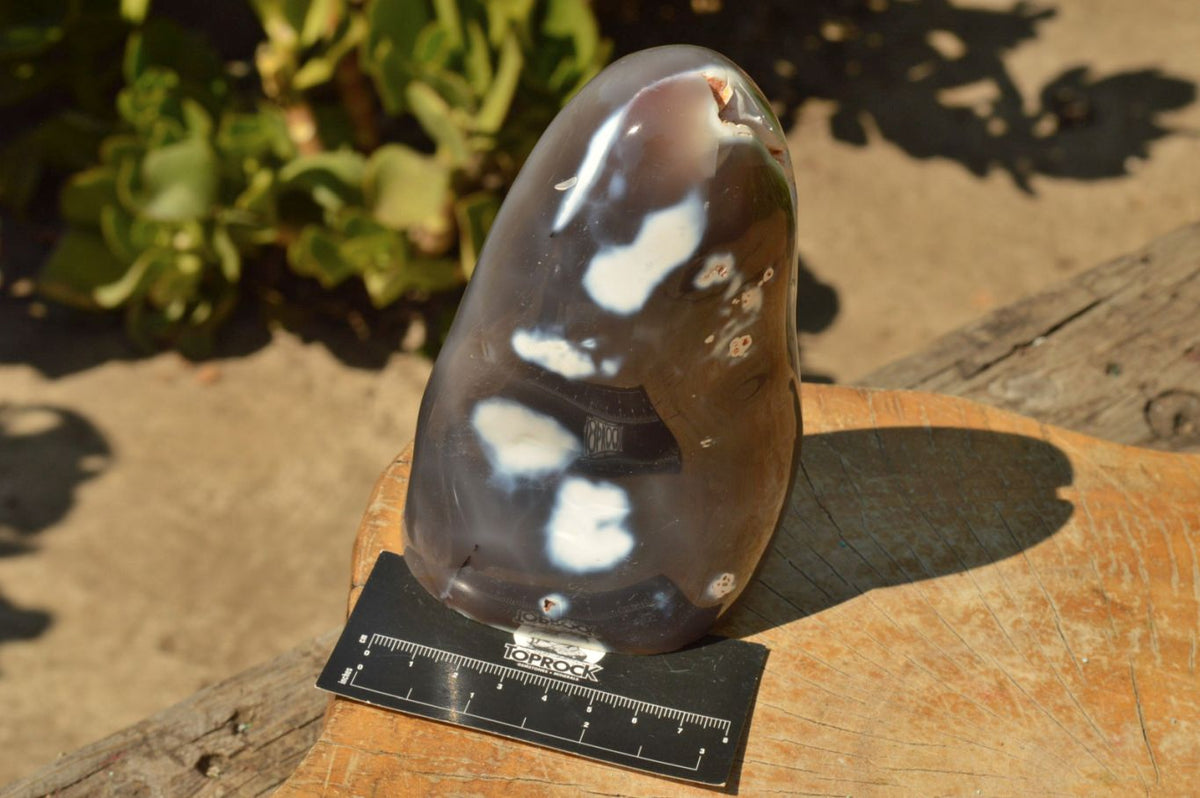 Polished Snow / Orca Agate Standing Free Forms x 2 From Madagascar - TopRock