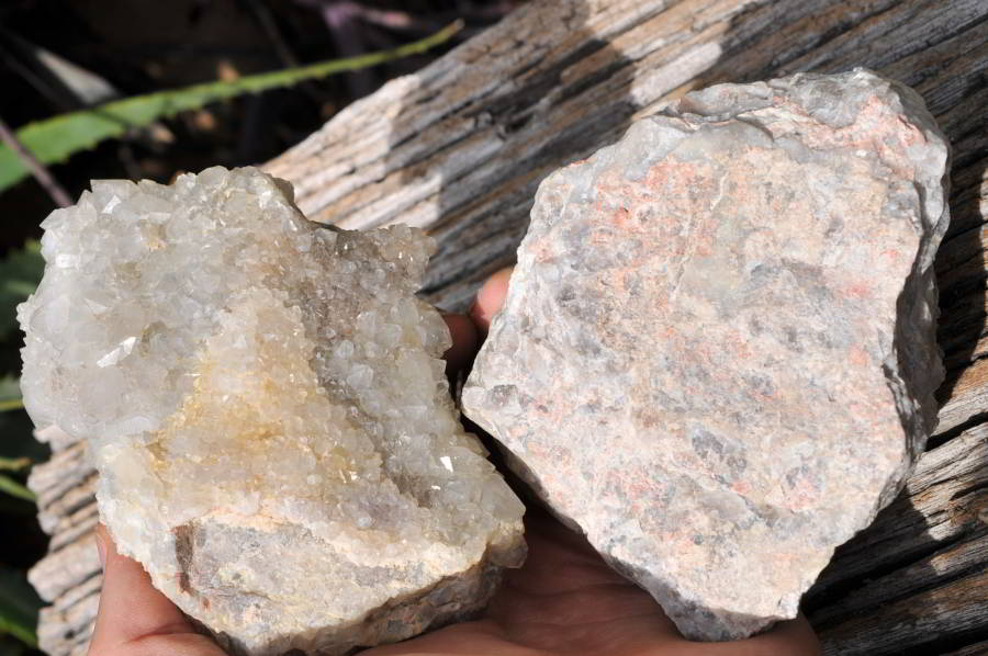 Natural White Spirit Quartz Clusters x 2 From Boekenhouthoek, South Africa - TopRock
