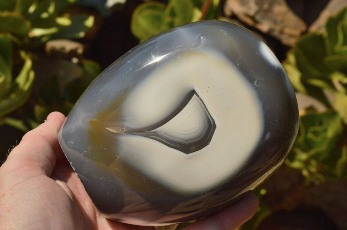 Polished Snow / Orca Agate Standing Free Forms x 2 From Madagascar - TopRock