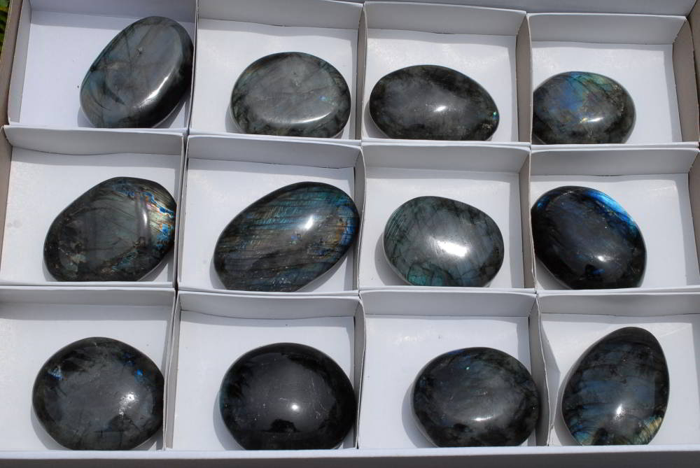 Polished Labradorite Standing Free Forms x 4 From Madagascar - TopRock
