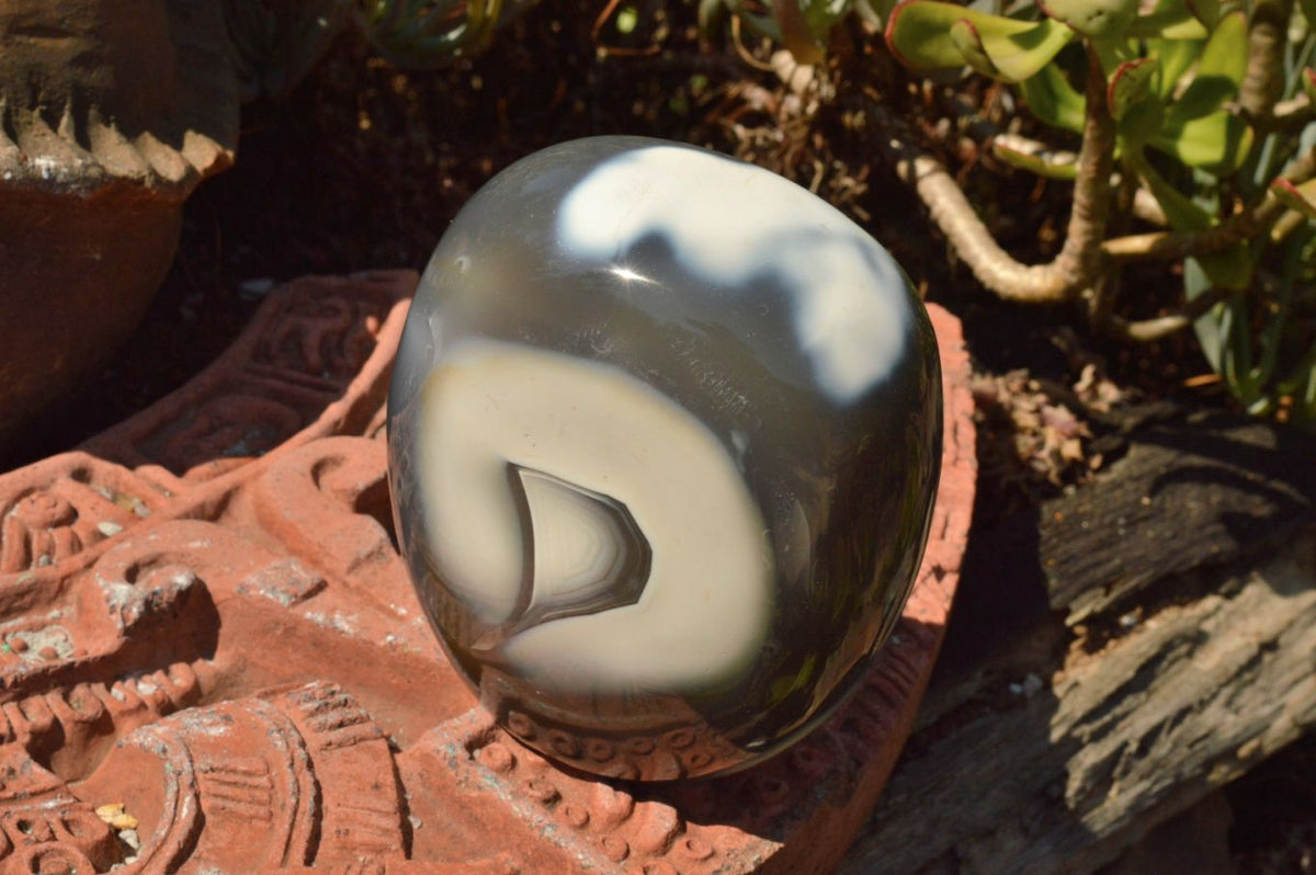 Polished Snow / Orca Agate Standing Free Forms x 2 From Madagascar - TopRock