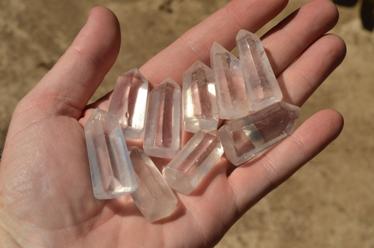 Polished Small Semi Optic Quartz Points x 35 From Madagascar - TopRock
